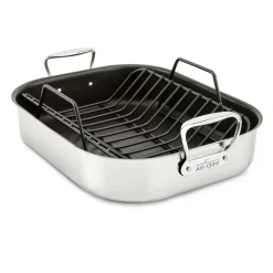 Gourmet Accessories, Large Stainless Steel Nonstick Roaster With Rack, 13 X 16 Inch>All-Clad Clearance