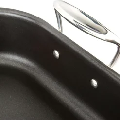 Gourmet Accessories, Large Stainless Steel Nonstick Roaster With Rack, 13 X 16 Inch><noscript><img width=
