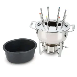 Gourmet Accessories, 12 Piece Fondue Set With Stainless Steel Pot And Cast Aluminum Insert><noscript><img width=
