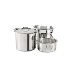 Gourmet Accessories, Stainless Steel Multi-Pot With Lid, Perforated Insert And Steaming Insert, 8 Quart>All-Clad Hot