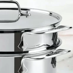 Gourmet Accessories, Stainless Steel Multi-Pot With Lid, Perforated Insert And Steaming Insert, 8 Quart><noscript><img width=