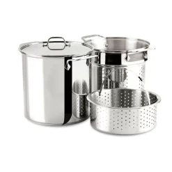 Gourmet Accessories, Stainless Steel Multi-Pot With Lid, Perforated Insert And Steamer Insert, 12 Quart><noscript><img width=