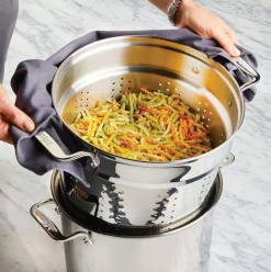 Gourmet Accessories, Stainless Steel Multi-Pot With Lid, Perforated Insert And Steamer Insert, 12 Quart><noscript><img width=