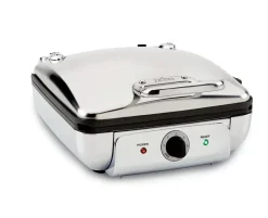 Gourmet Stainless Steel Belgian Waffle Maker With Removable Plates, 4 Slice><noscript><img width=