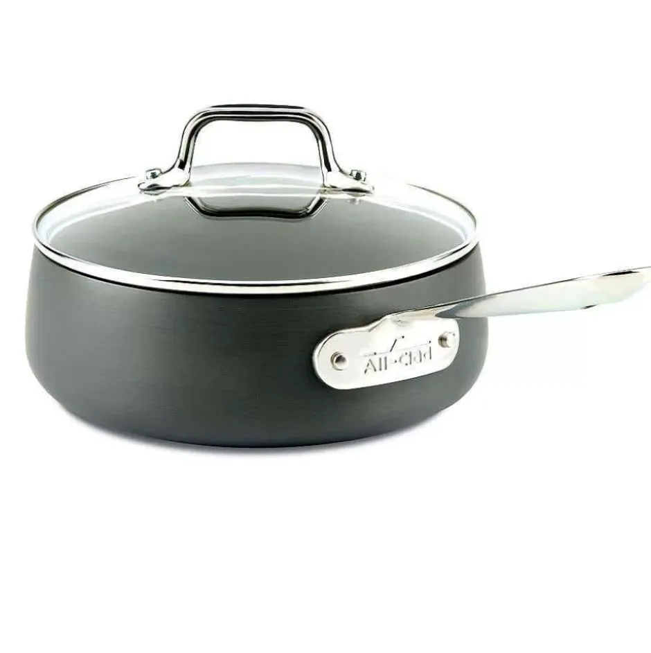 Ha1 Hard Anodized Nonstick Cookware, Sauce Pan With Lid, 2.5 Quart>All-Clad New