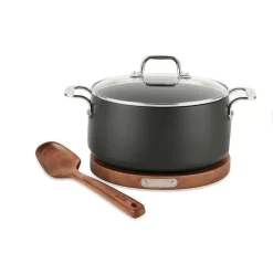 Ha1 Hard Anodized Nonstick Cookware, Dutch Oven With Acacia Wood Trivet & Spoon And Glass Lid, 6 Quart>All-Clad Clearance