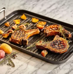 Ha1 Hard Anodized Nonstick Cookware, Double-Burner Grill, 13 X 20 Inch><noscript><img width=