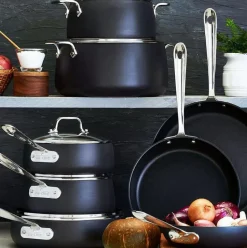 Ha1 Hard Anodized Nonstick Cookware, 2 Piece Fry Pan And Saute Pan With Lid Set, 10 Inch And 4 Quart><noscript><img width=
