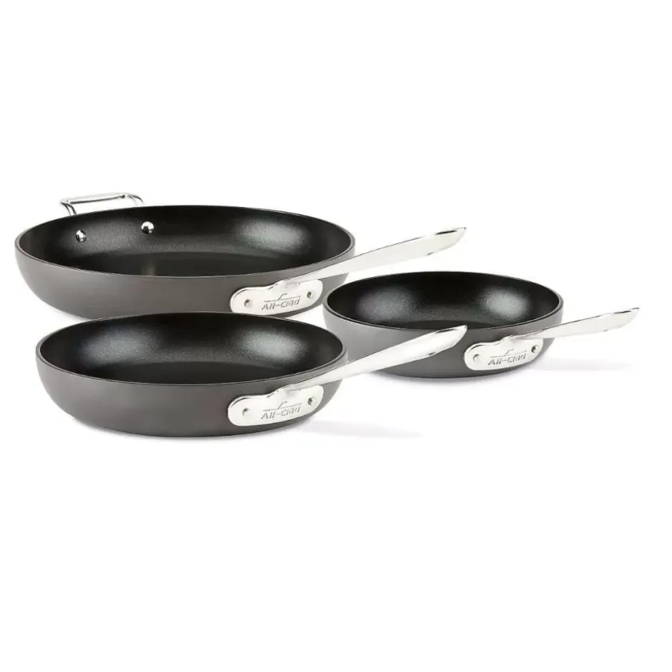 Ha1 Hard Anodized Nonstick Cookware, 3 Piece Fry Pan Set, 8, 10 & 12 Inch>All-Clad Outlet
