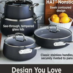 Ha1 Nonstick Dutch Oven With Acacia Wood Trivet & Spoon And Glass Lid, 6 Quart><noscript><img width=