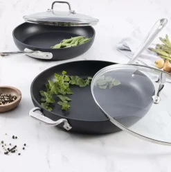 Ha1 Nonstick Frypan Set With Lids, 10 And 12 Inch>All-Clad Clearance