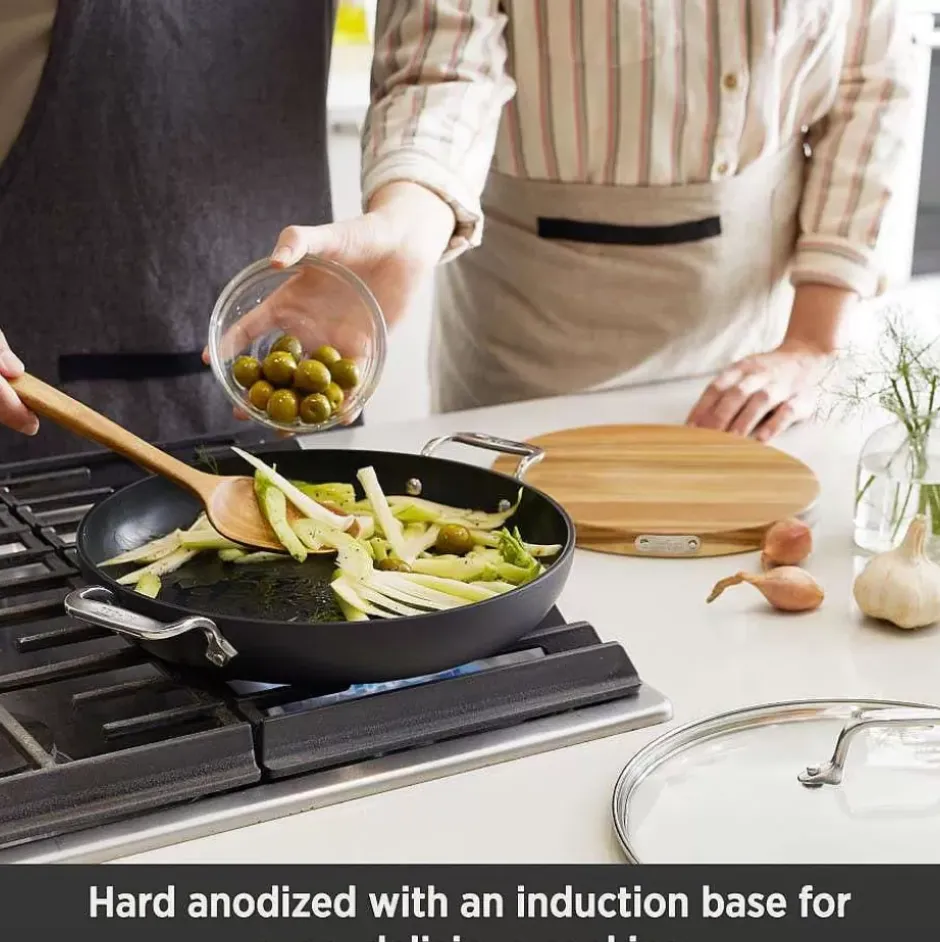 Ha1 Nonstick 3 Qt Universal Pan With Lid, Acacia Wood Trivet And Spoon>All-Clad New