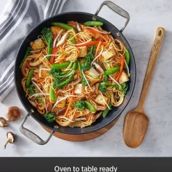 Ha1 Nonstick 3 Qt Universal Pan With Lid, Acacia Wood Trivet And Spoon><noscript><img width=