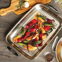 Outdoor Stainless Steel Roaster, 11 X 15 Inch><noscript><img width=