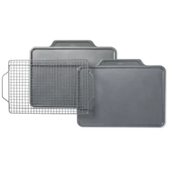 Pro-Release Nonstick Bakeware, 3 Piece Cookie Sheet Set><noscript><img width=