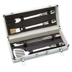 Stainless Steel 4 Piece Bbq Tool Set With Box><noscript><img width=